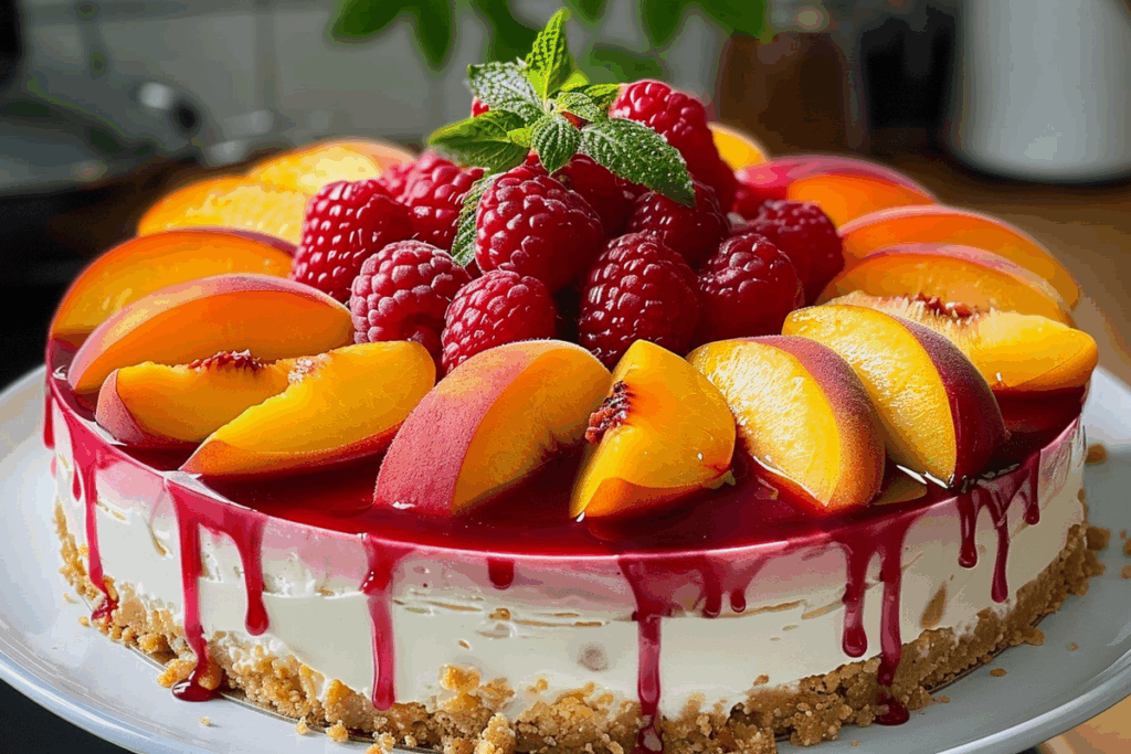 Peach Raspberry Dream Cheesecake