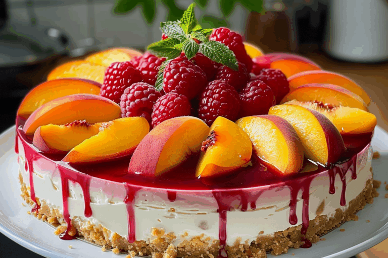 Peach Raspberry Dream Cheesecake