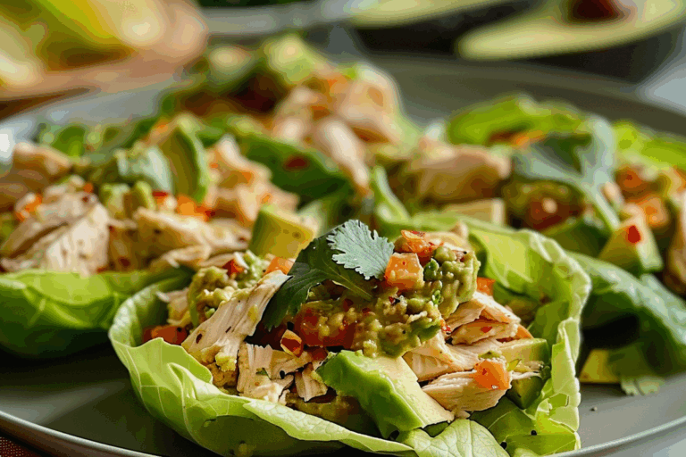 Avocado Chicken Salad Lettuce Wraps