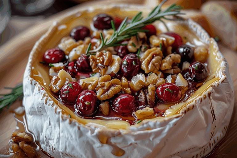 Baked Camembert with Cranberries & Toasted Walnuts
