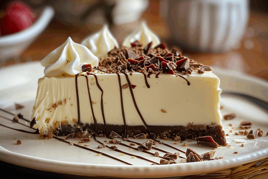 No-Bake Irish Cream White Chocolate Cheesecake