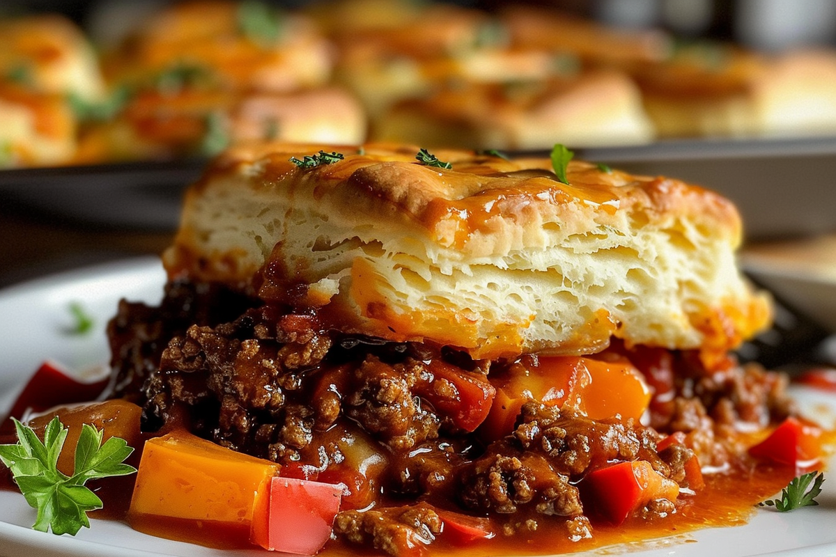 Sloppy Joe Biscuit Casserole