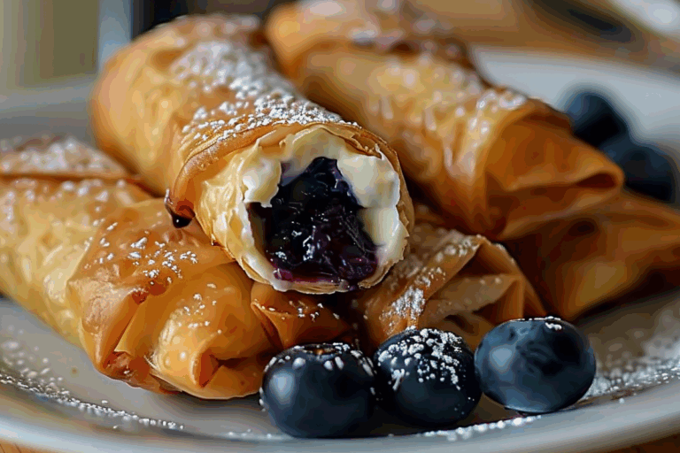 Blueberry Cream Cheese Egg Rolls