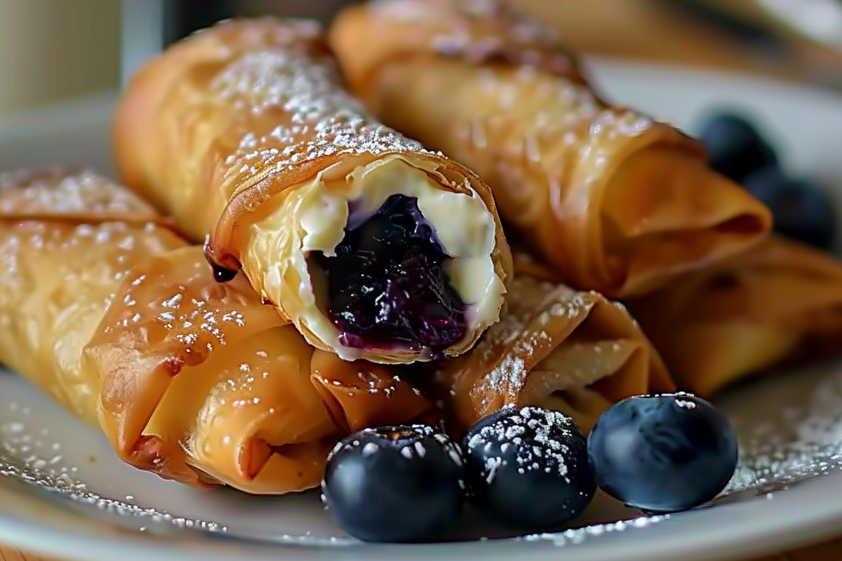 Blueberry Cream Cheese Egg Rolls