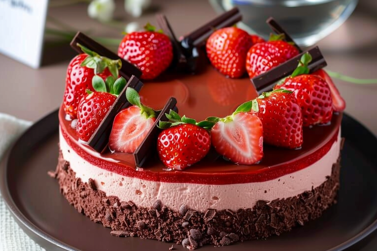 Strawberry Chocolate Mousse Cake