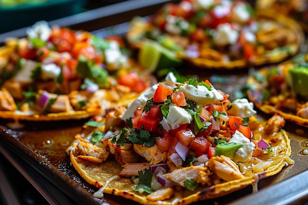 Mini Sheet Pan Chicken Tostadas