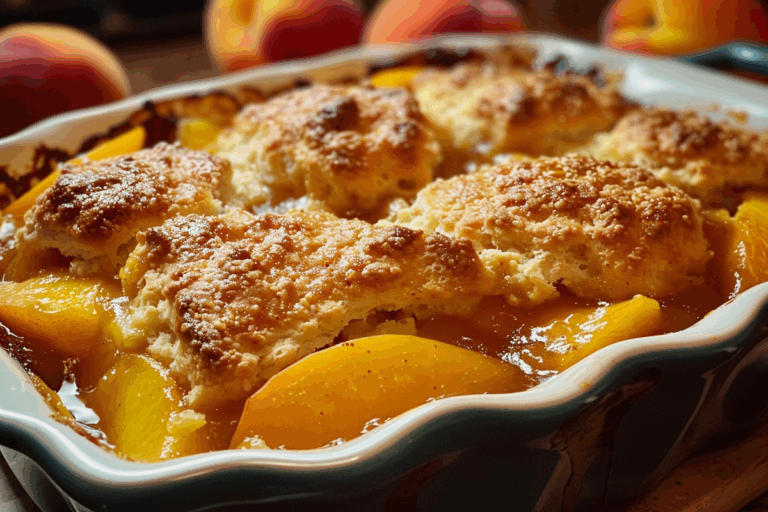 Classic Peach Cobbler with Buttermilk Biscuit Topping