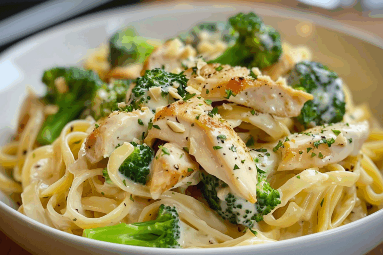 Ultimate Creamy Chicken Alfredo Pasta with Broccoli and Garlic Parmesan Sauce