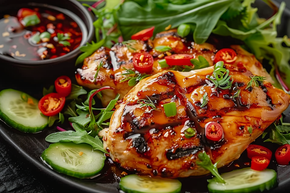 Grilled Chicken Breast with Vietnamese Sate Sauce