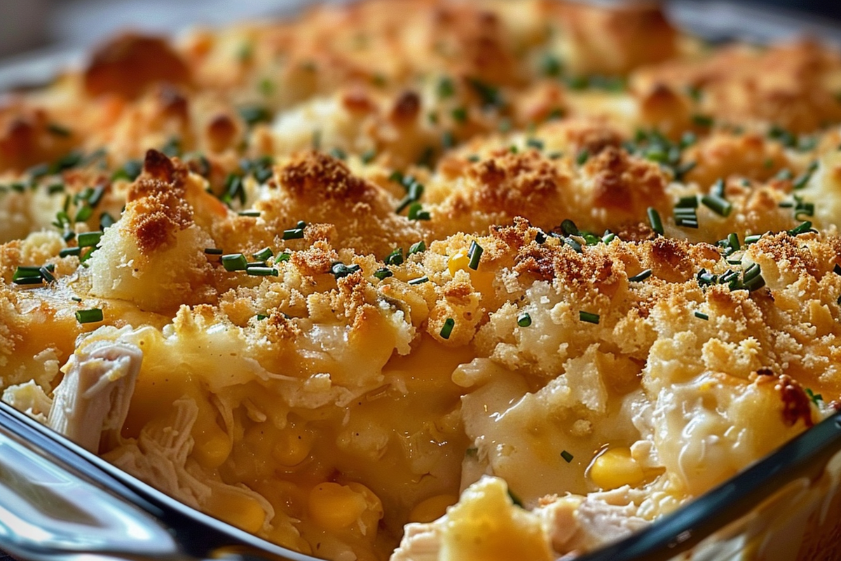 Cheddar Bay Chicken Cobbler Casserole