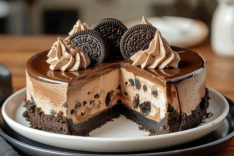 Triple Chocolate Cheesecake with Oreo Crust