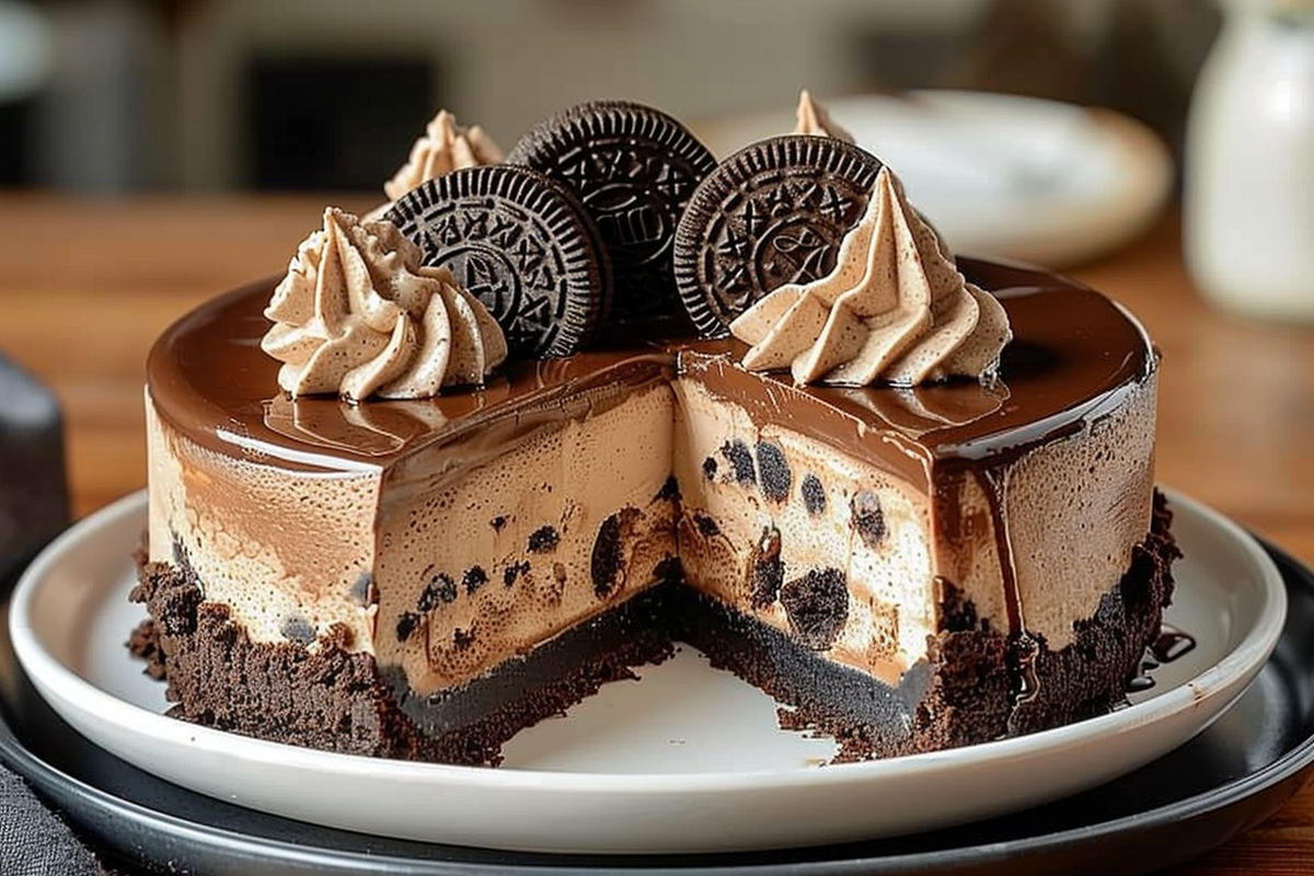 Triple Chocolate Cheesecake with Oreo Crust