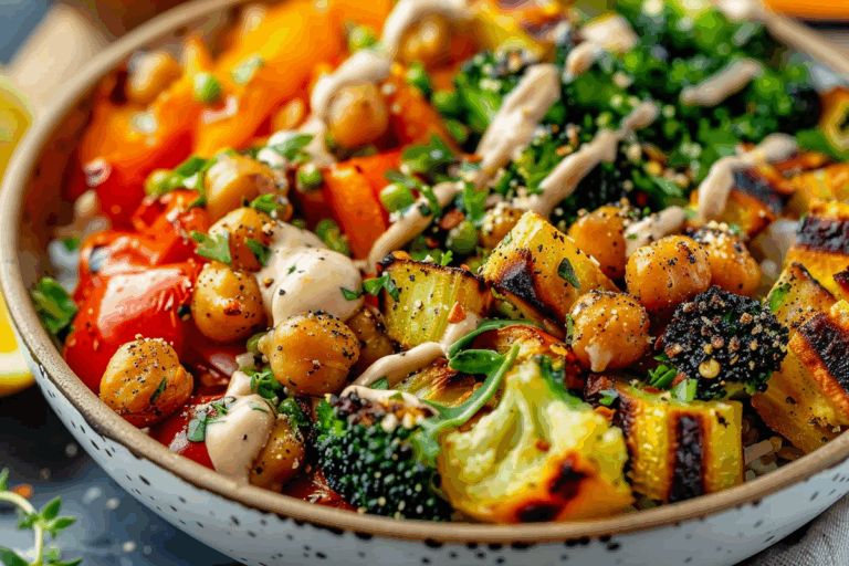 Roasted Vegetable and Chickpea Bowl