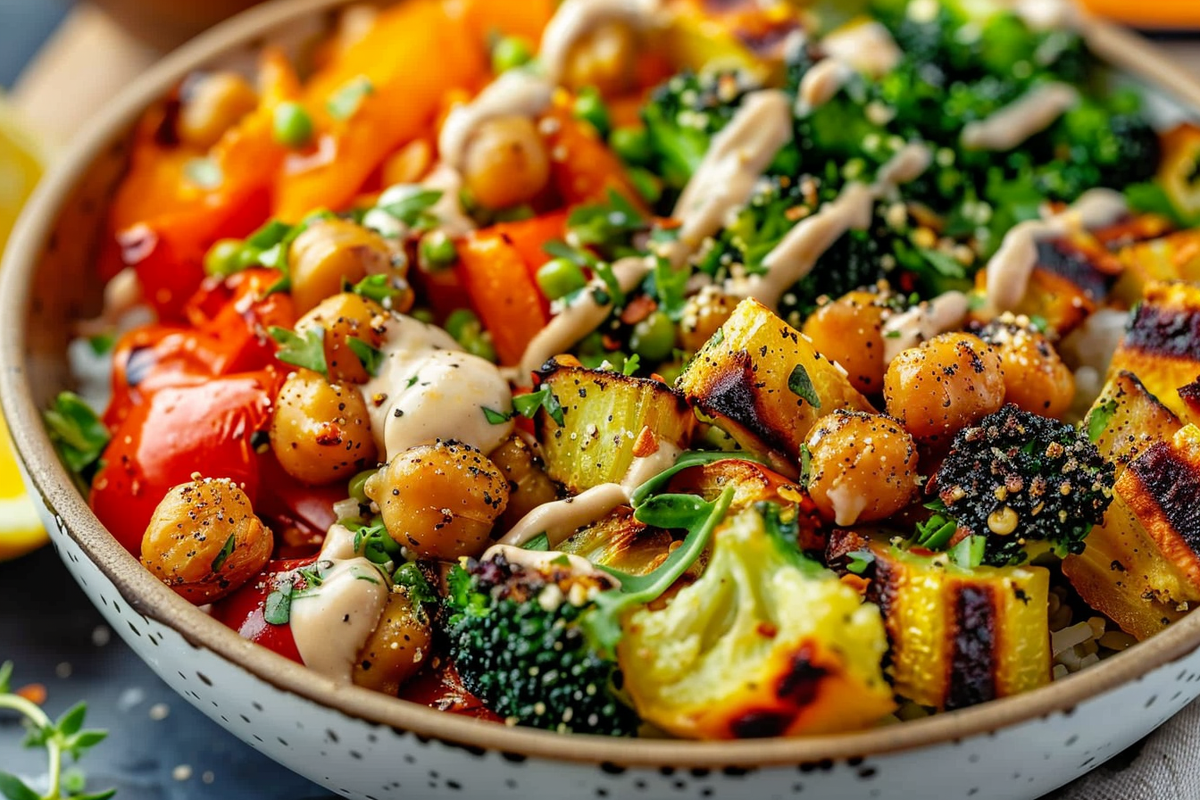 Roasted Vegetable and Chickpea Bowl