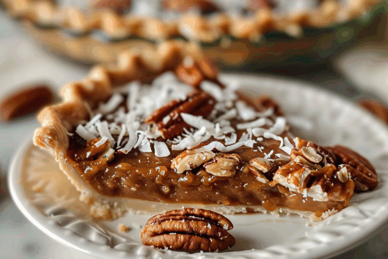 Frozen Caramel Coconut Pecan Pie