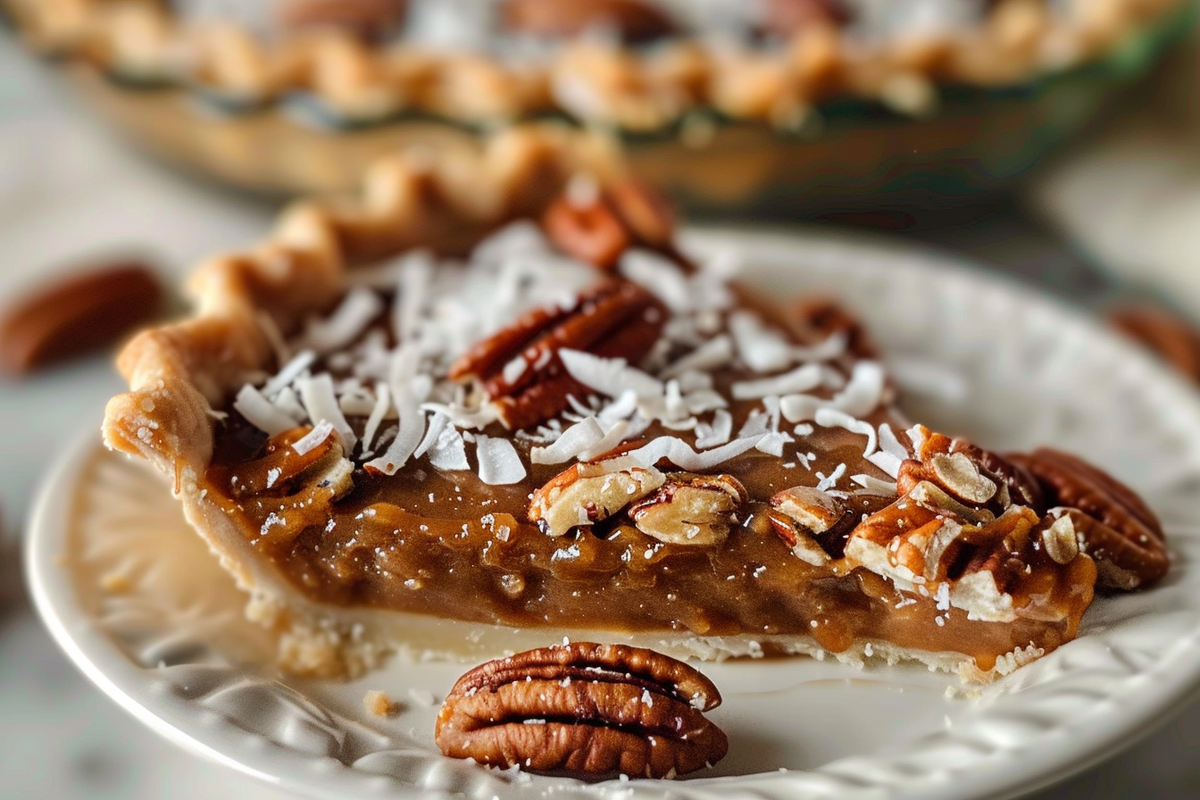 Frozen Caramel Coconut Pecan Pie