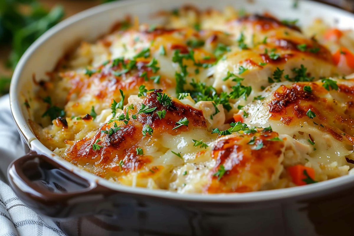 Creamy Angel Chicken Rice Casserole