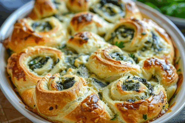 Spinach Artichoke Crescent Roll Bake