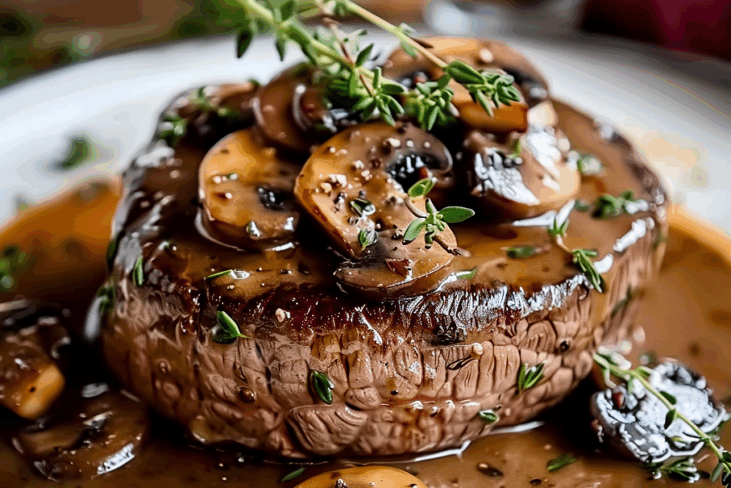 Filet Mignon in Mushroom Sauce
