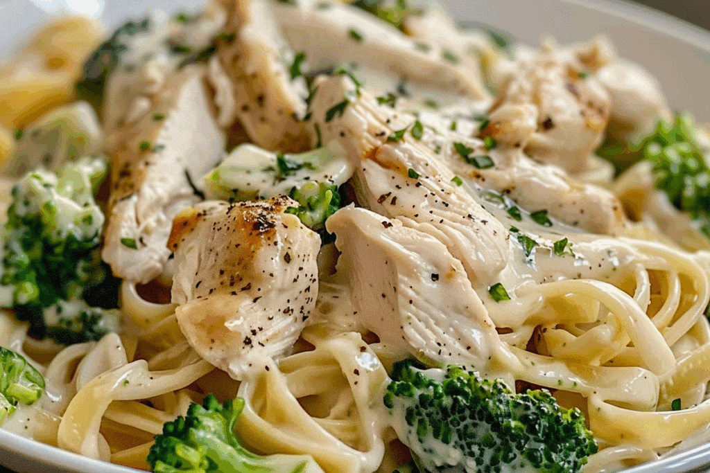 Creamy Chicken Alfredo Pasta with Broccoli