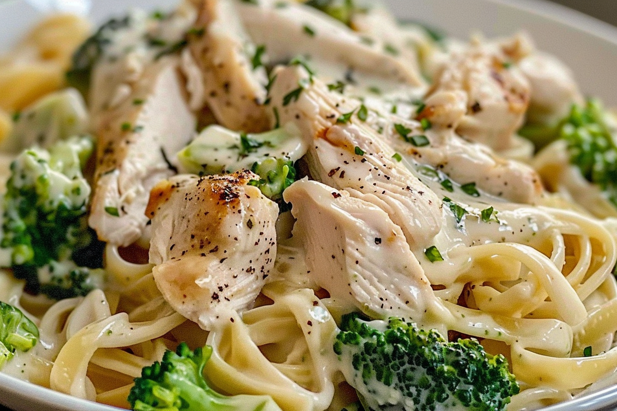 Creamy Chicken Alfredo Pasta with Broccoli