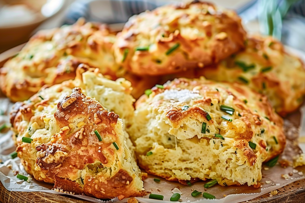 Double Cheese and Chive Scones