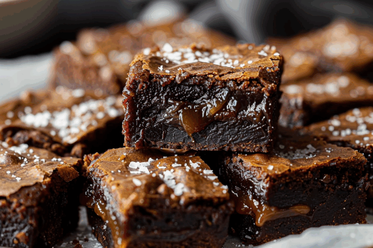 Salted Caramel & Miso Fudge Brownies