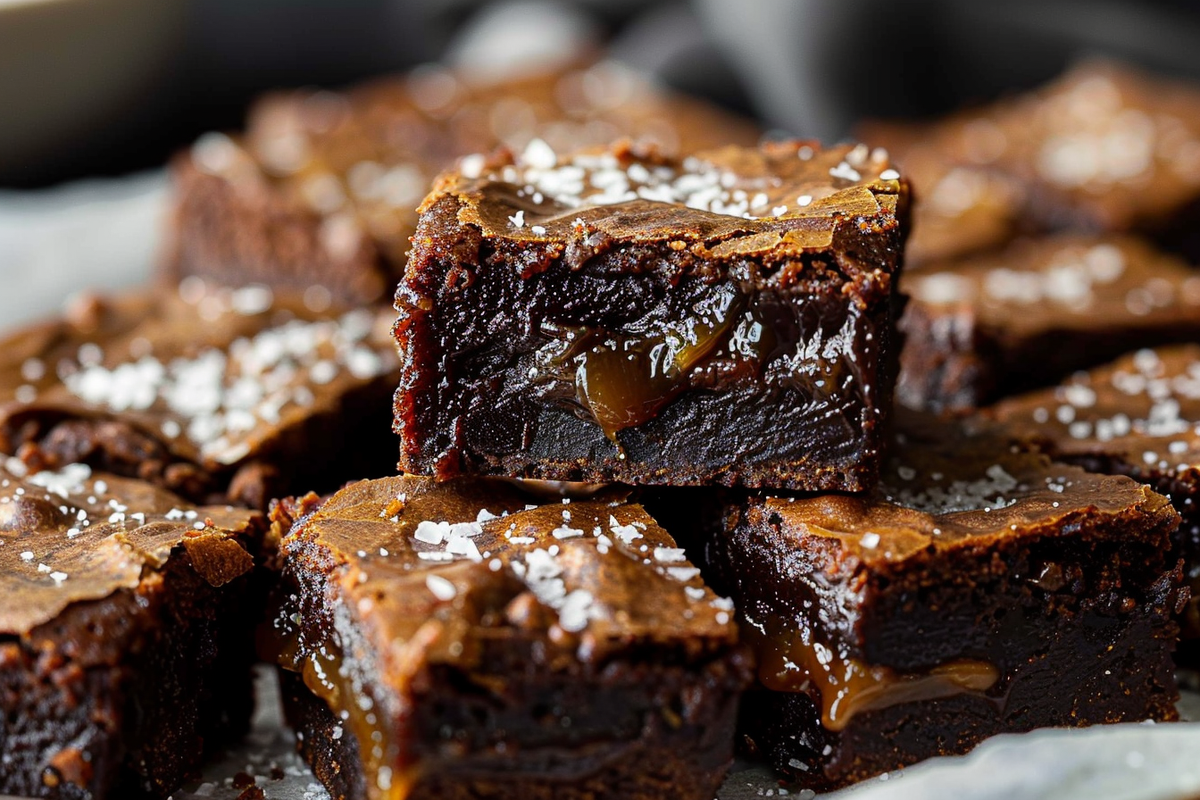 Salted Caramel & Miso Fudge Brownies