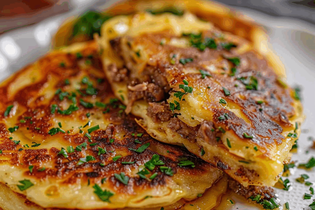 Savory Pancakes Filled With Meat