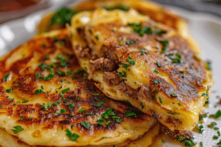 Savory Pancakes Filled With Meat