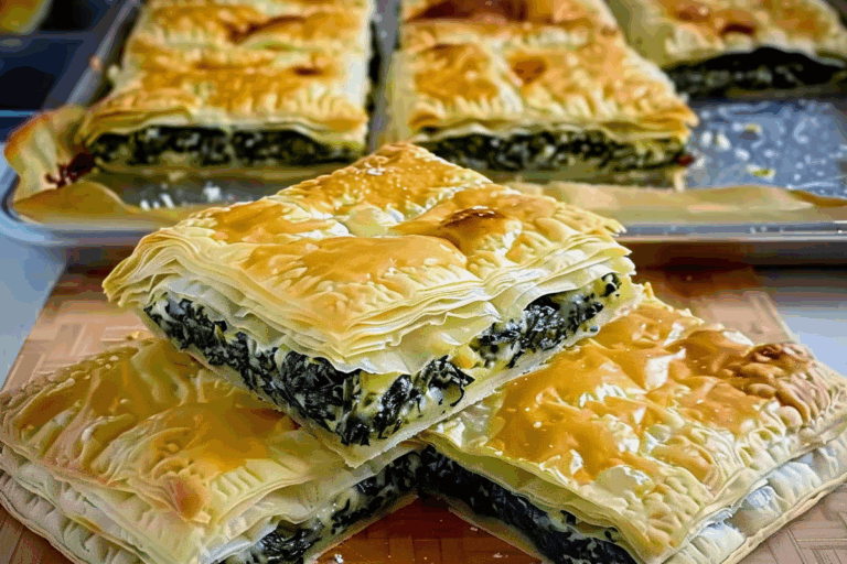 Spinach and Cheese Puff Pastry Squares