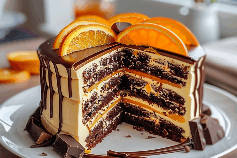 Layer Cake with Cheesecake and Chocolate Orange
