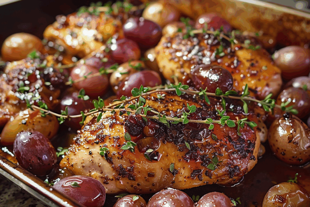 Balsamic Chicken with Roasted Grapes