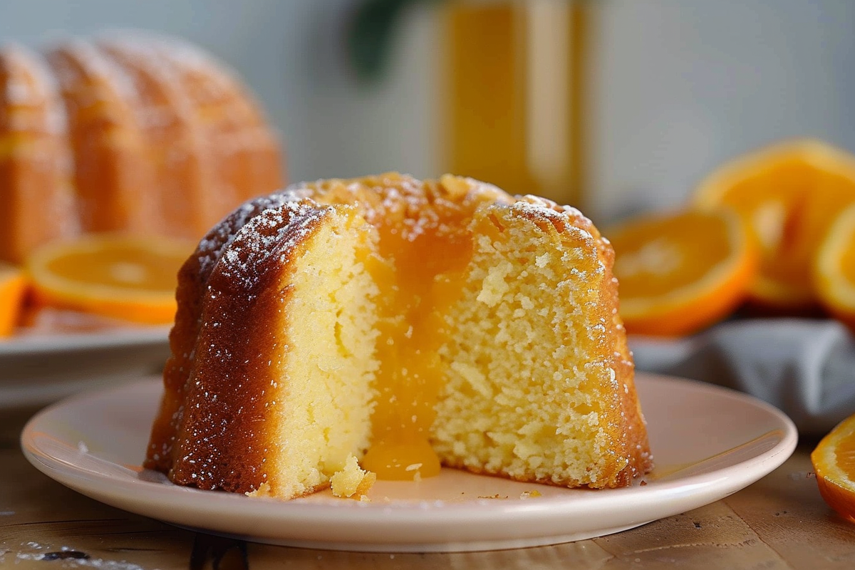 Eggless Orange Bundt Cake