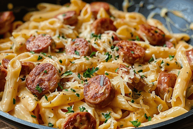 One Pan Creamy Smoked Sausage Pasta