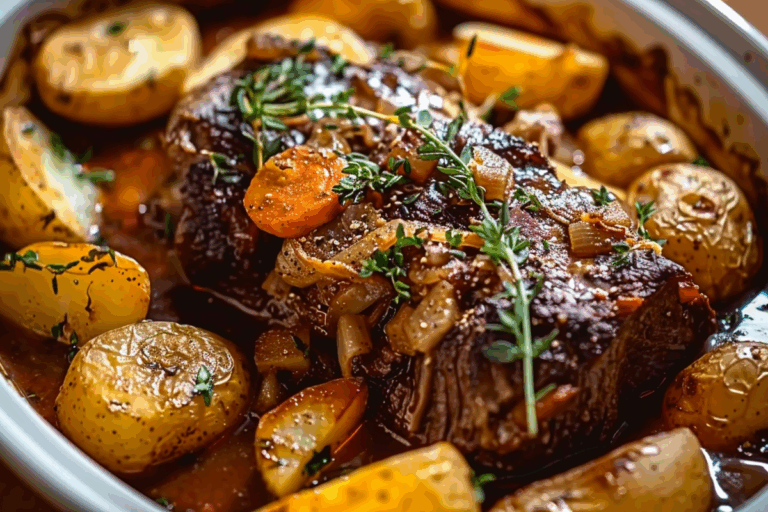 Apple Cider Pot Roast with Potatoes