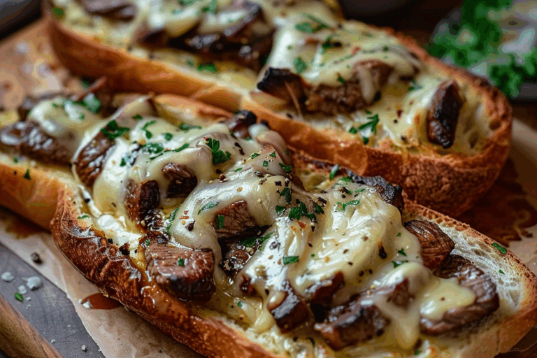 Cheesy Steak Garlic Bread