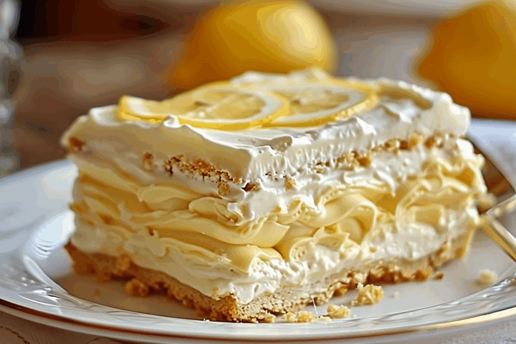 No-Bake Lemon Eclair Cake