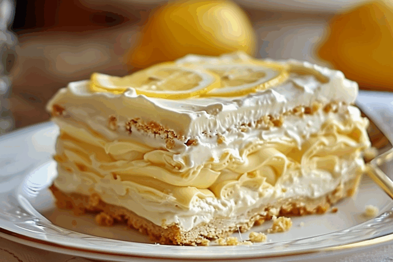 No-Bake Lemon Eclair Cake