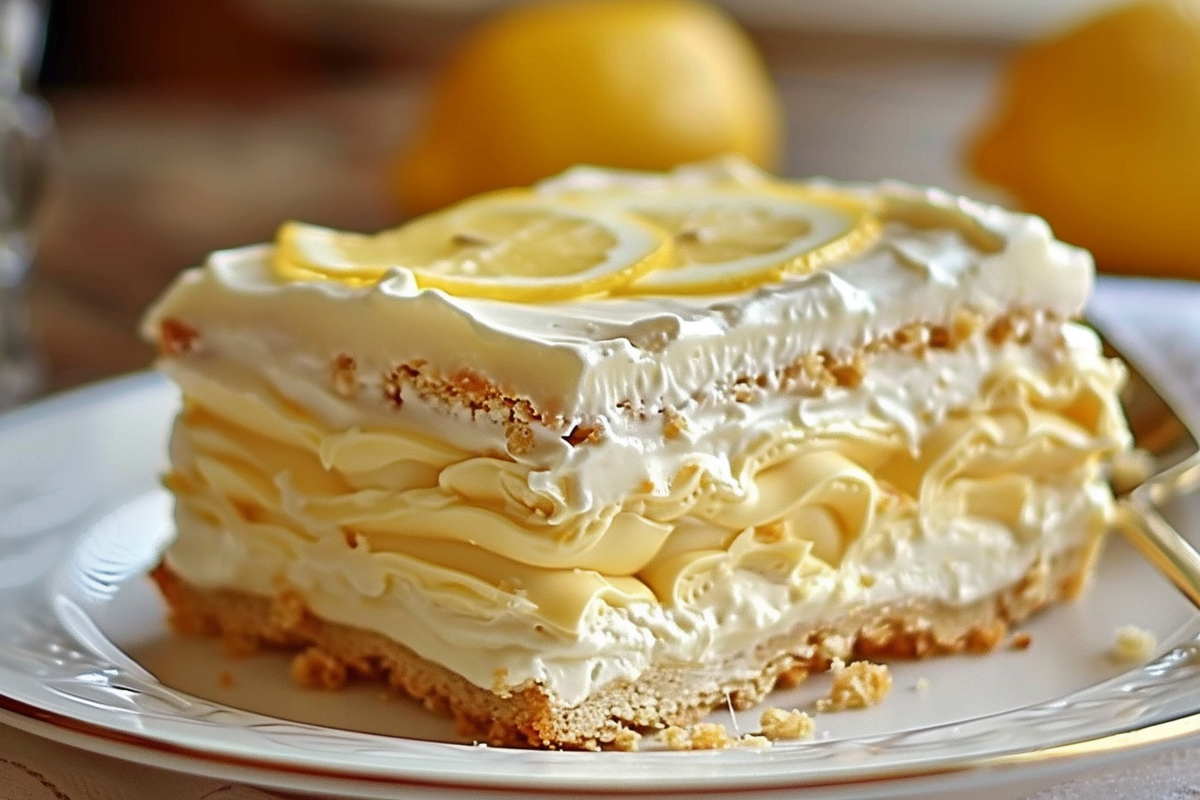 No-Bake Lemon Eclair Cake
