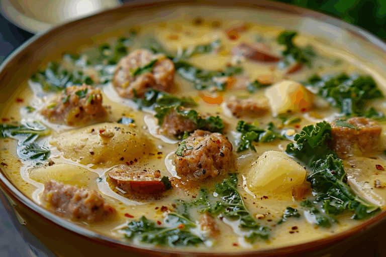 Creamy Sausage and Potato Soup with Kale