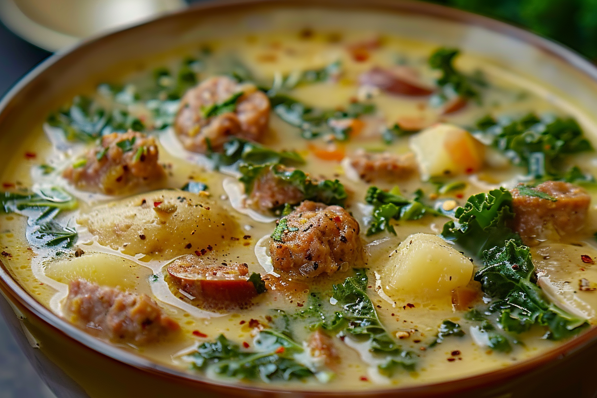 Creamy Sausage and Potato Soup with Kale