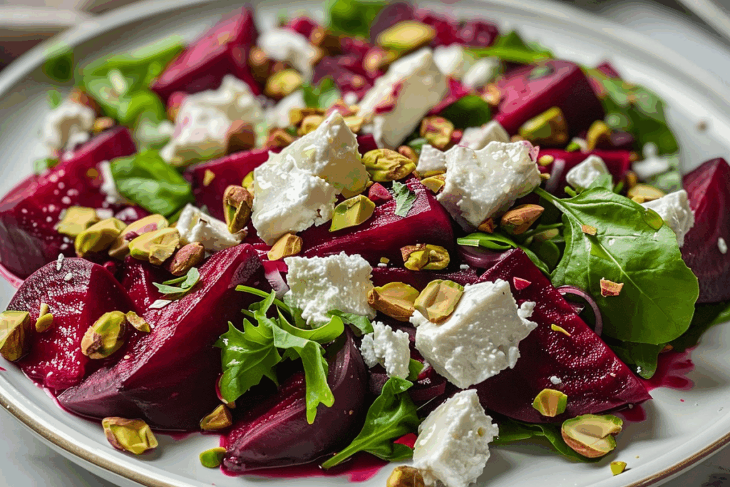 Beet Salad with Goat Cheese and Pistachios
