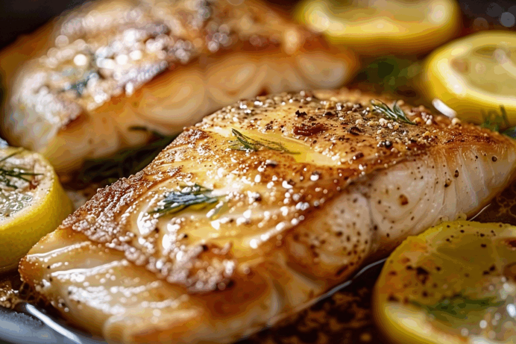 Golden Pan Seared Fish with Lemon Butter