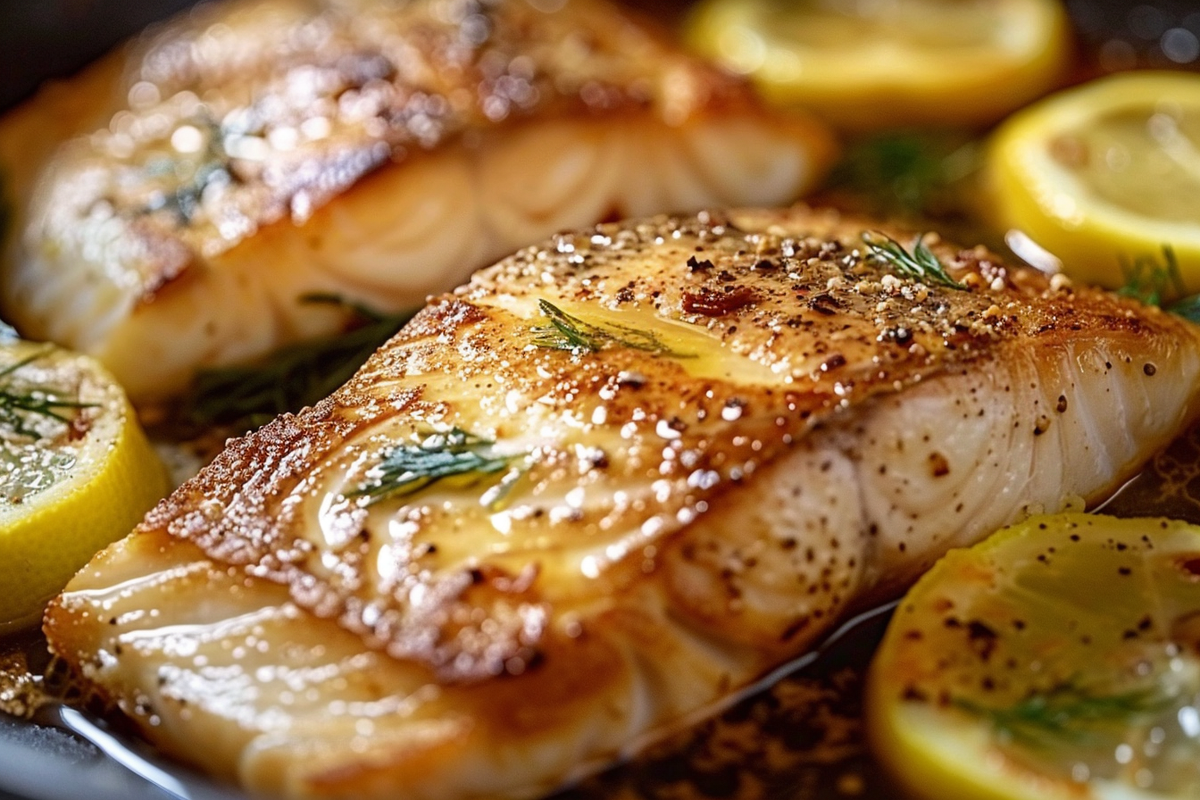 Golden Pan Seared Fish with Lemon Butter