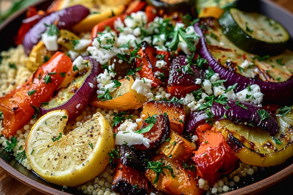 Lemon & Feta Roasted Vegetable Couscous Platter