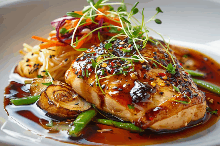 Crispy Roasted Chicken Breast with Beer & Black Bean Sauce