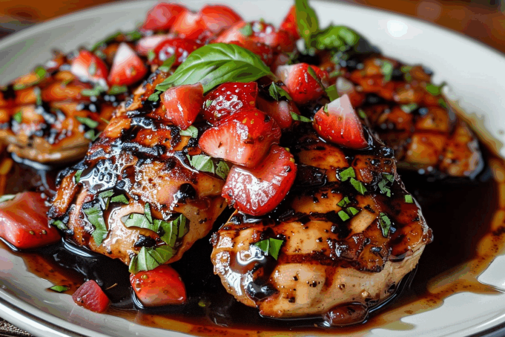 Balsamic Chicken with Strawberry Basil Relish