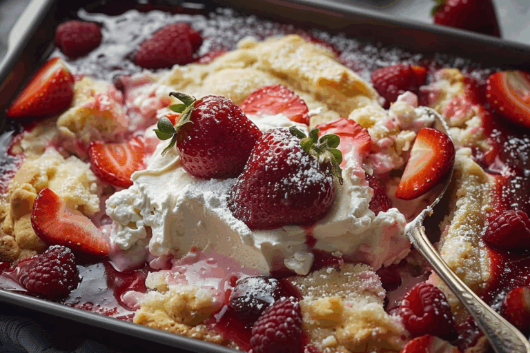 Strawberry Cream Dump Cake