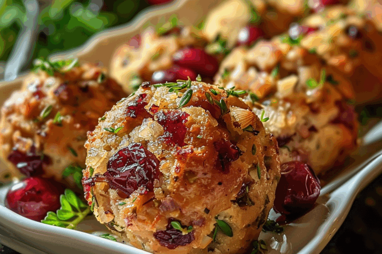 Cranberry Turkey Stuffing Balls